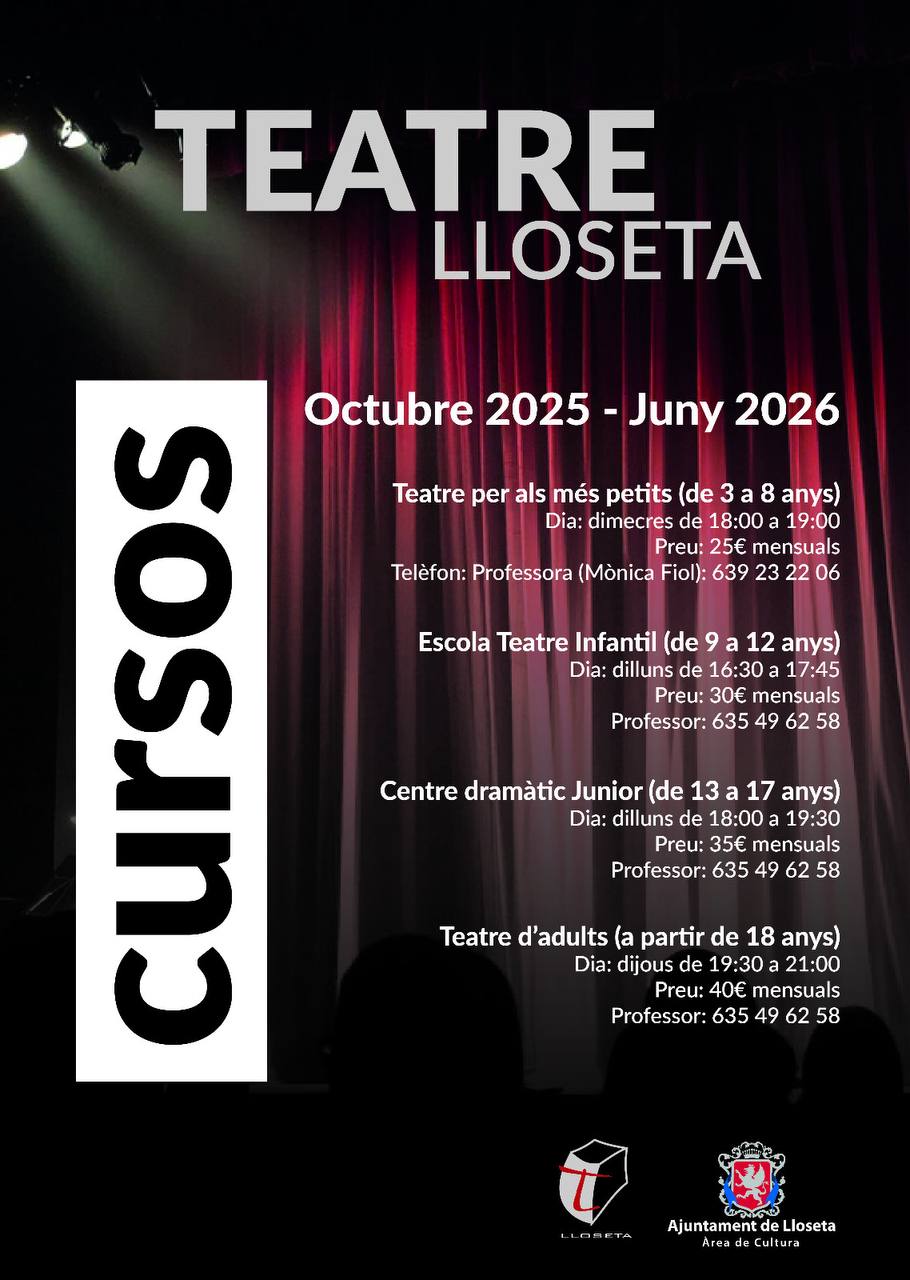 Cursos Teatre al Teatre Lloseta 2025-2026