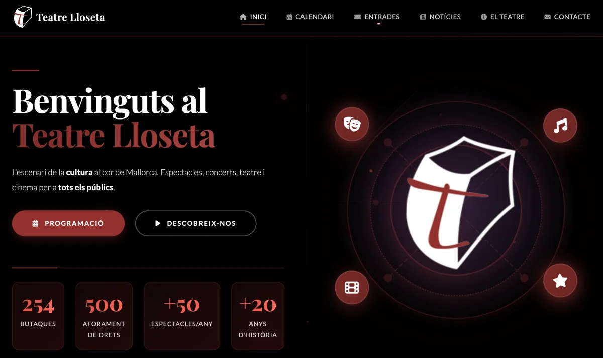El Teatre Lloseta estrena nova pàgina web, més moderna, accessible i funcional
